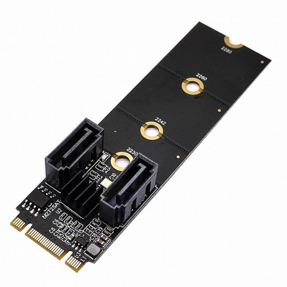 Chenyang NGFF Key B+M PCI Express to SATA 3.0 6Gbps Dual Ports Vertical Adapter Converter Hard Drive Extension Card JMB582 2230 2242 2260 2280 SA-043