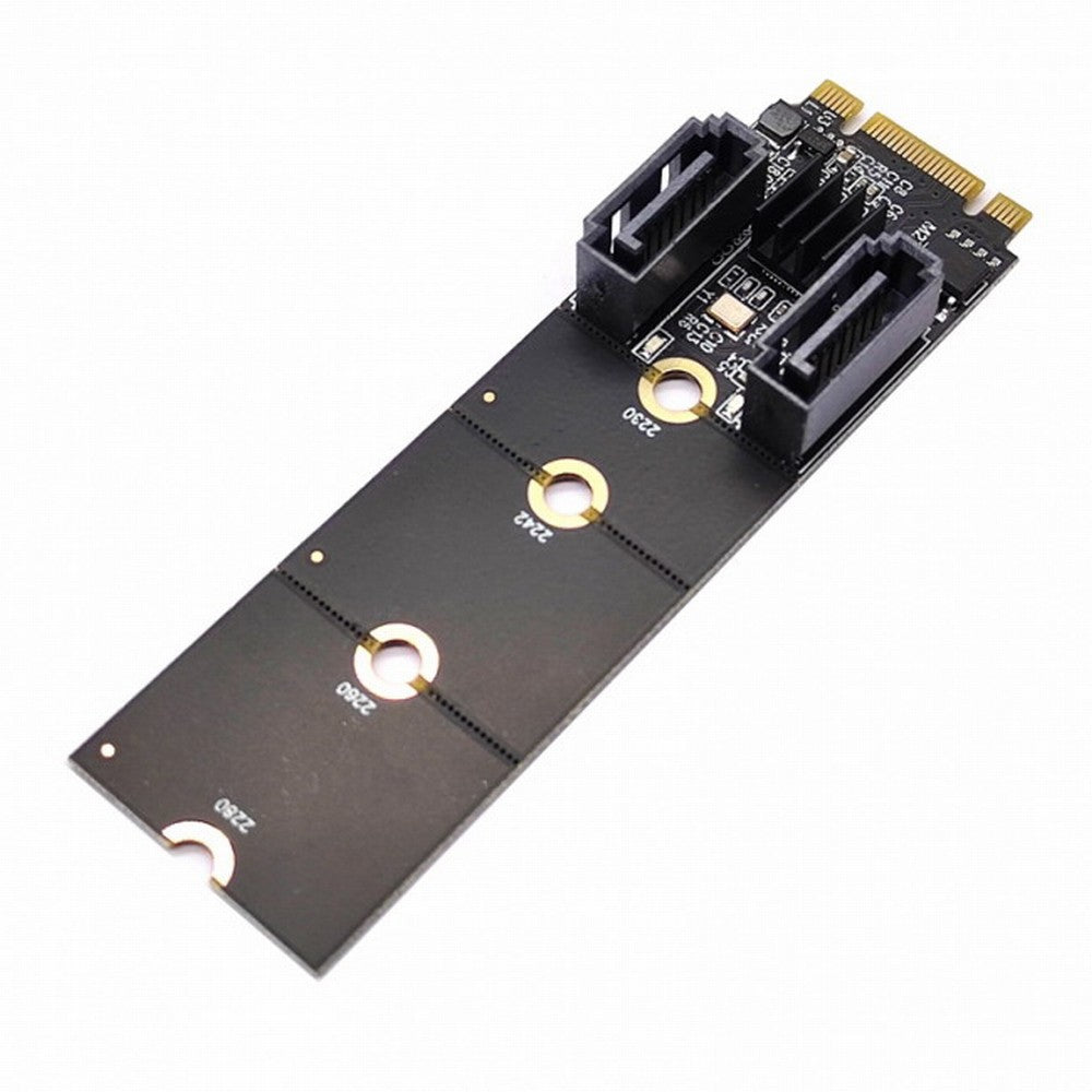 Chenyang NGFF Key B+M PCI Express to SATA 3.0 6Gbps Dual Ports Vertical Adapter Converter Hard Drive Extension Card JMB582 2230 2242 2260 2280 SA-043