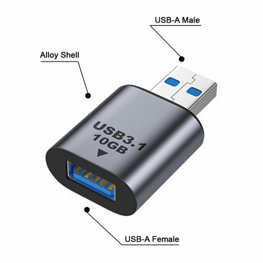 Chenyang USB 3.0/3.1 Type A Female to USB 3.0/3.1 A Male Data Adapter 10Gbps Extension for Laptop Desktop UC-082-AMAF