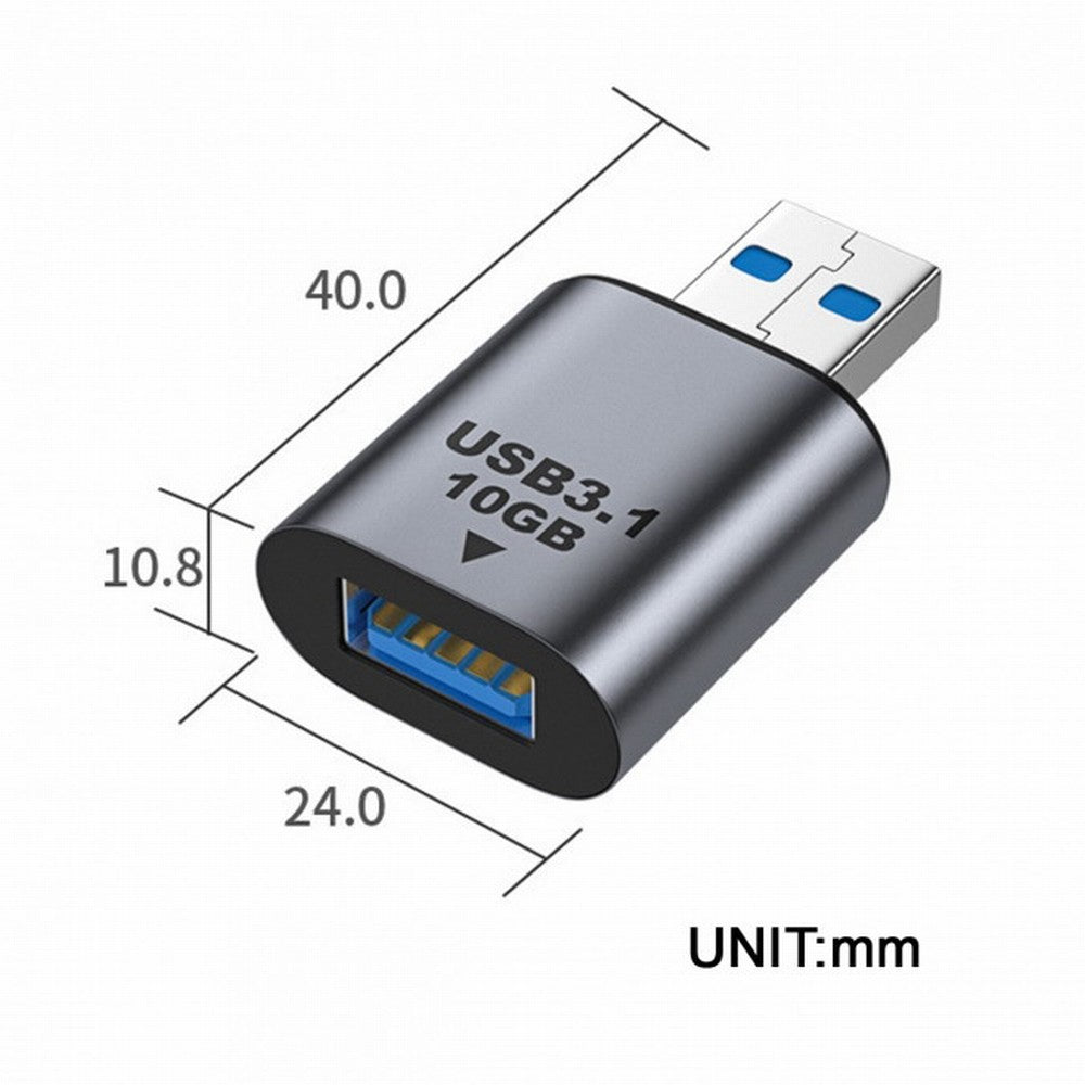 Chenyang USB 3.0/3.1 Type A Female to USB 3.0/3.1 A Male Data Adapter 10Gbps Extension for Laptop Desktop UC-082-AMAF