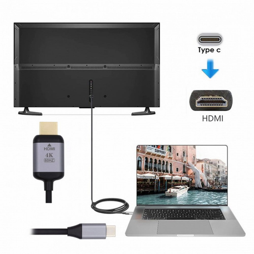 Chenyang USB 3.1 Type C USB-C Source to HDMI HDTV Displays Male 4K Monitor Cable for Laptop 1.8m UC-018-HDF