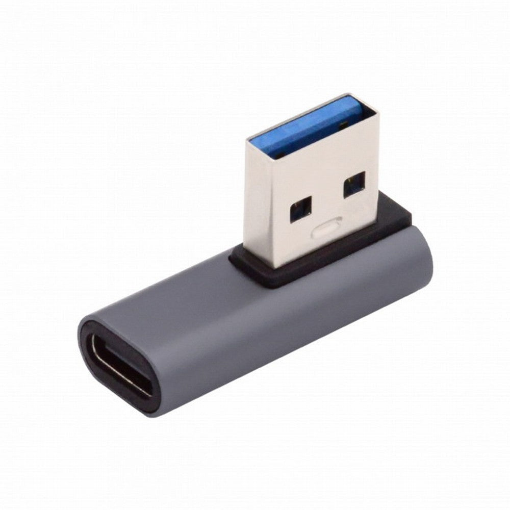 Chenyang USB-C Type C Female Low Profile 90 Degree Left Angled to USB 3.0 A Male Data Adapter for Laptop Desktop UC-067-LP