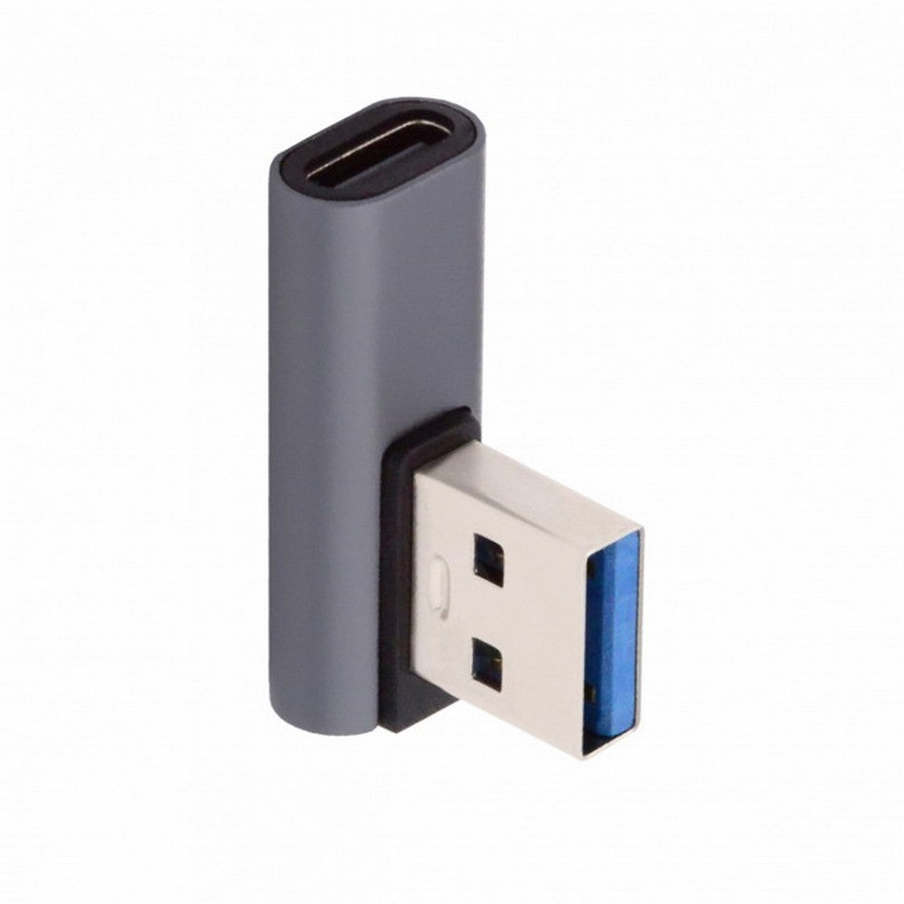 Chenyang USB-C Type C Female Low Profile 90 Degree Left Angled to USB 3.0 A Male Data Adapter for Laptop Desktop UC-067-LP