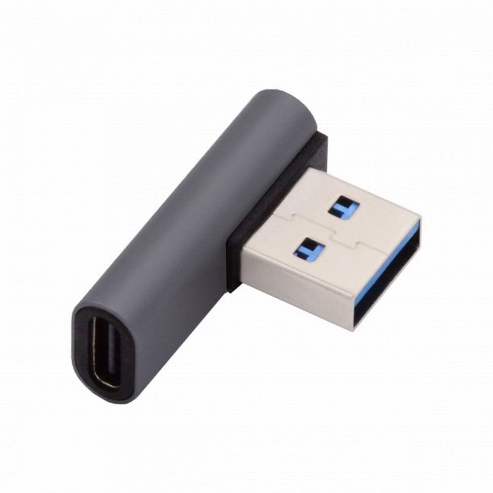 Chenyang USB-C Type C Female Low Profile 90 Degree Left Angled to USB 3.0 A Male Data Adapter for Laptop Desktop UC-067-LP