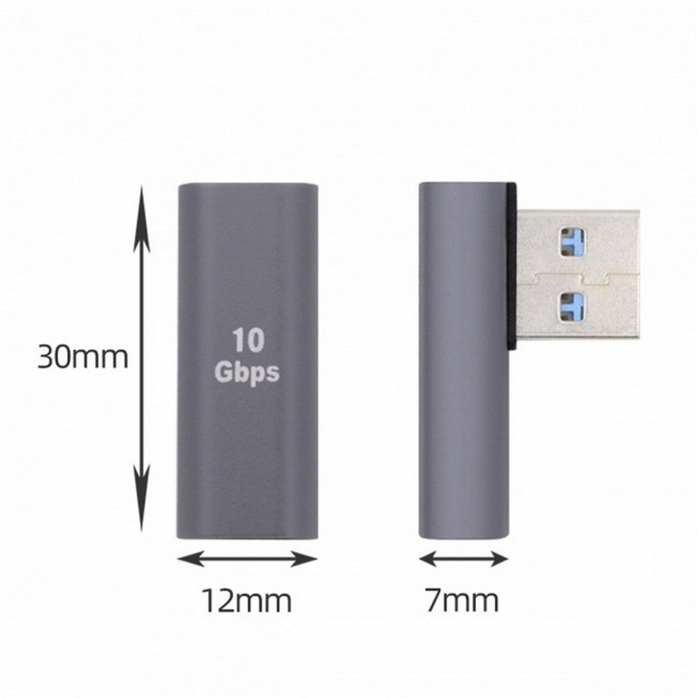 Chenyang USB-C Type C Female Low Profile 90 Degree Left Angled to USB 3.0 A Male Data Adapter for Laptop Desktop UC-067-LP