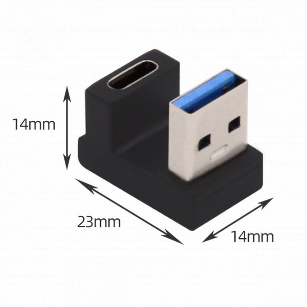 Chenyang USB-C Type C Female Opposite U Shape Back Angled to USB 3.0 A Male Data Adapter for Laptop Desktop UC-067-OS