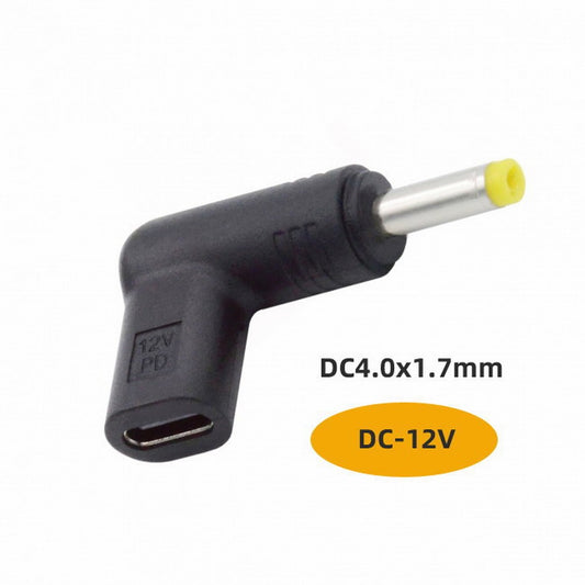 Chenyang USB 3.1 Type C USB-C Female to DC 12V 4.0x1.7mm Plug Adapter PD Emulator Trigger 90 Degree Angled UC-090-4017MM