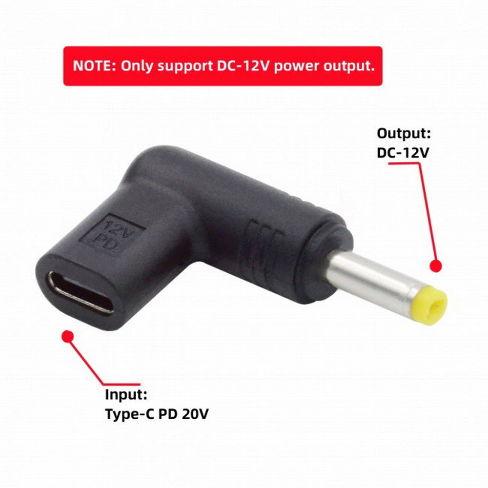 Chenyang USB 3.1 Type C USB-C Female to DC 12V 4.8x1.7mm Plug Adapter PD Emulator Trigger 90 Degree Angled UC-090-4817MM