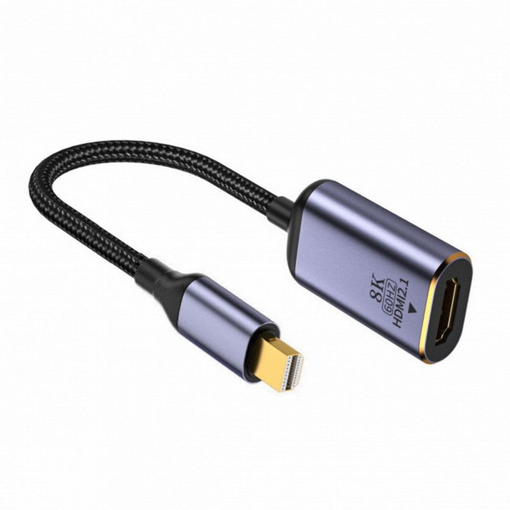 Chenyang Mini DisplayPort 1.4 Source to HDMI 2.0 Display 8K 60hz UHD 4K MINI-DP to HDMI Female Monitor Adapter Cable DP-056-MDP