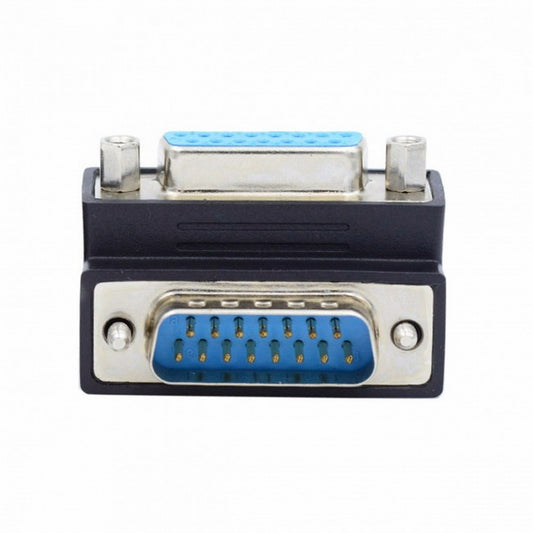 Chenyang Down 90 Degree Angled DSUB D-subminiature 15pin Male to Female Extension Adapter DB Connector DB-003-DN