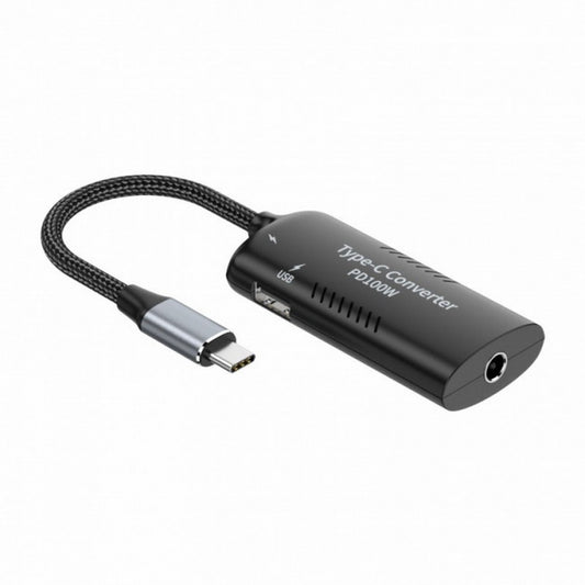 Chenyang DC Power 5.5x2.5mm 5.5x2.1mm Input to 100W Dual Type C USB-C and Type-A Output PD Emulator Trigger Charge Cable UC-121-5521MM