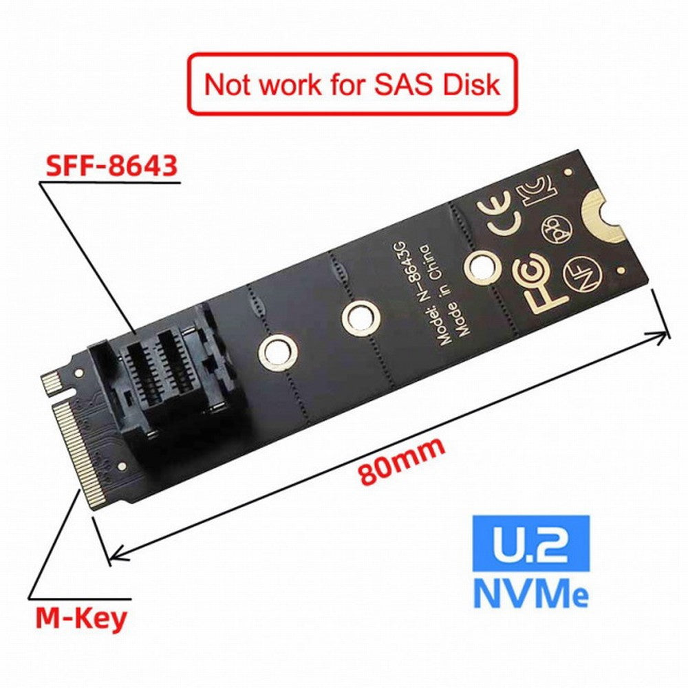 Chenyang 22x80mm U.2 Kit SFF-8639 NVME PCIe4.0 SSD Adapter for Mainboard SSD 750 p3600 p3700 M.2 SFF-8643 Mini SAS HD SF-094-BK