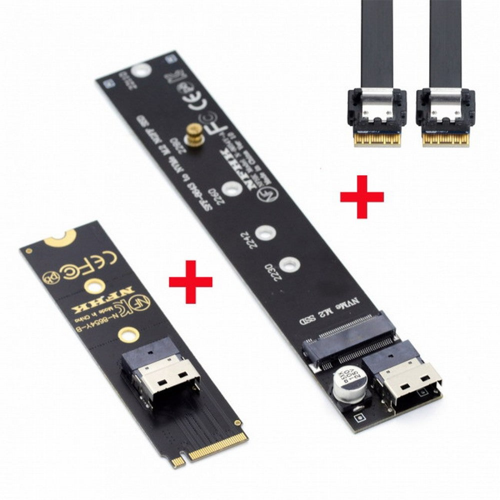 Chenyang NGFF M-Key NVME Male to Female Extension Cable 40cm with SFF-8654 Connector for Mainboard SSD 2280/22110 SA-040+SF-100