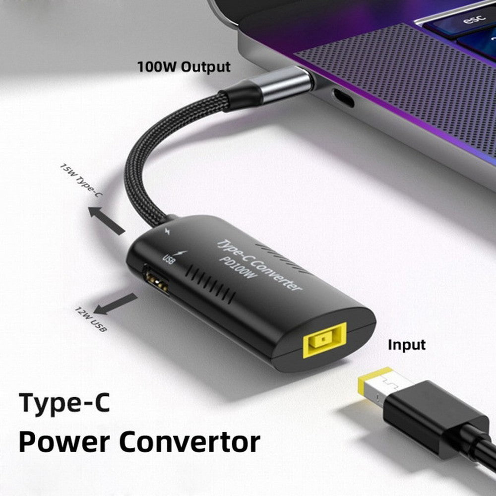 Chenyang Rectangle Power Thinpad X1 Input to 100W Dual Type C USB-C and Type-A Output PD Emulator Trigger Charge Cable UC-121-1145MM