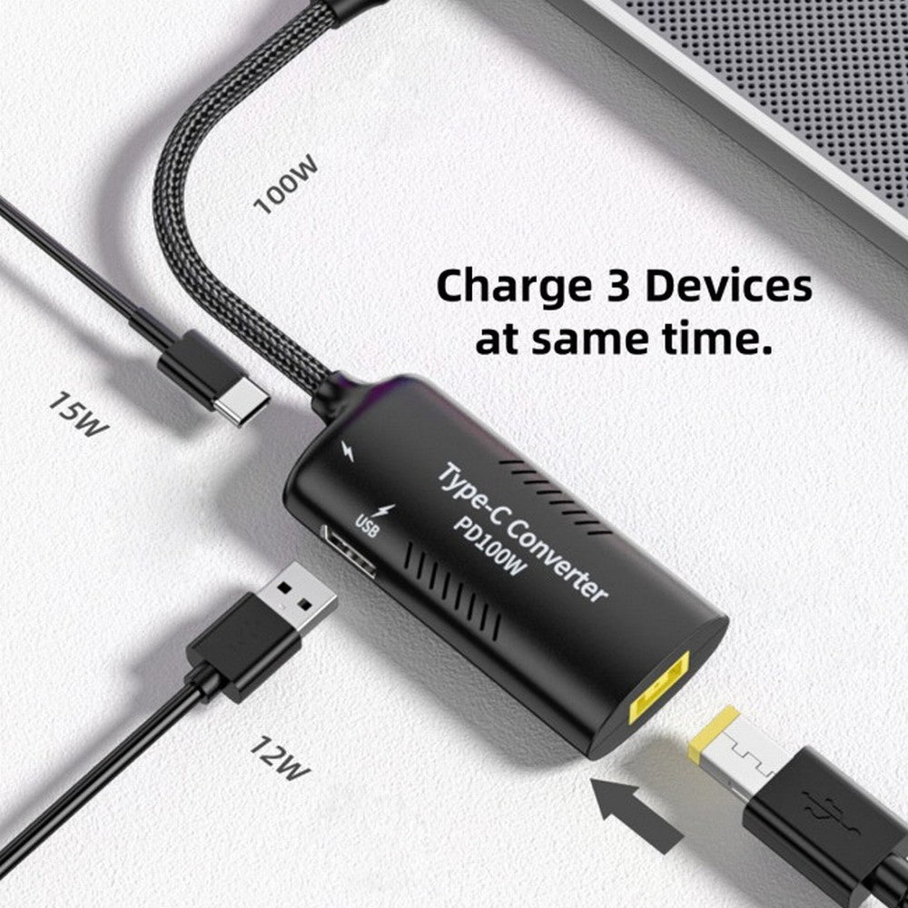 Chenyang Rectangle Power Thinpad X1 Input to 100W Dual Type C USB-C and Type-A Output PD Emulator Trigger Charge Cable UC-121-1145MM