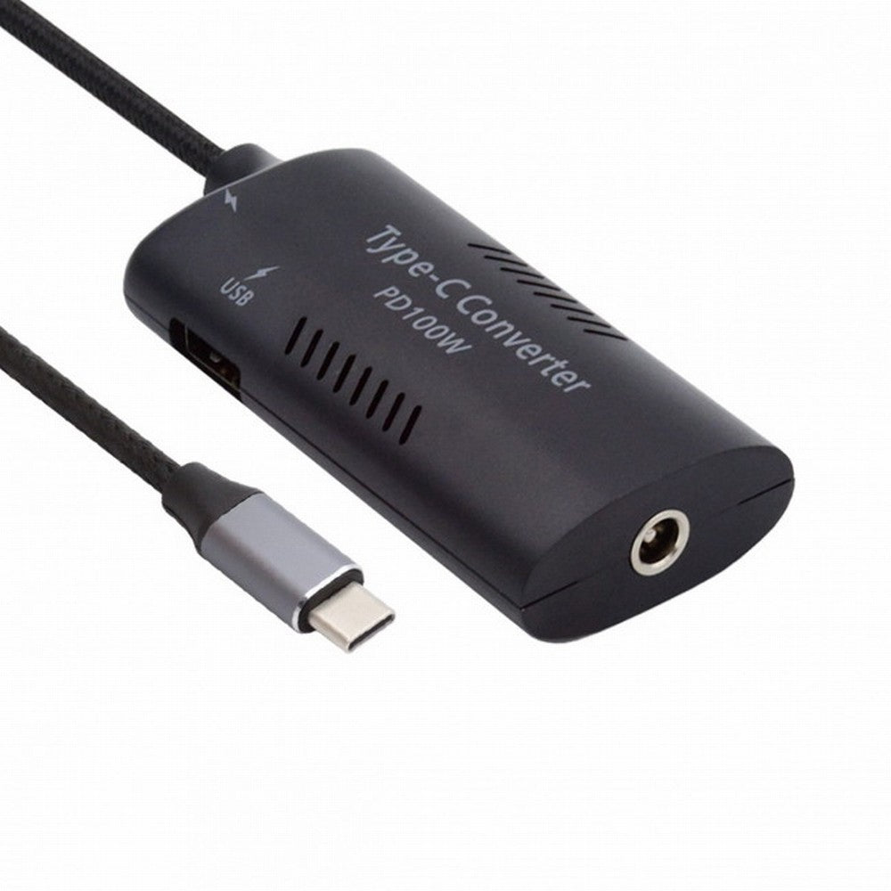 Chenyang DC Power 5.5x2.5mm 5.5x2.1mm Input to 100W Dual Type C USB-C and Type-A Output PD Emulator Trigger Charge Cable UC-121-5521MM