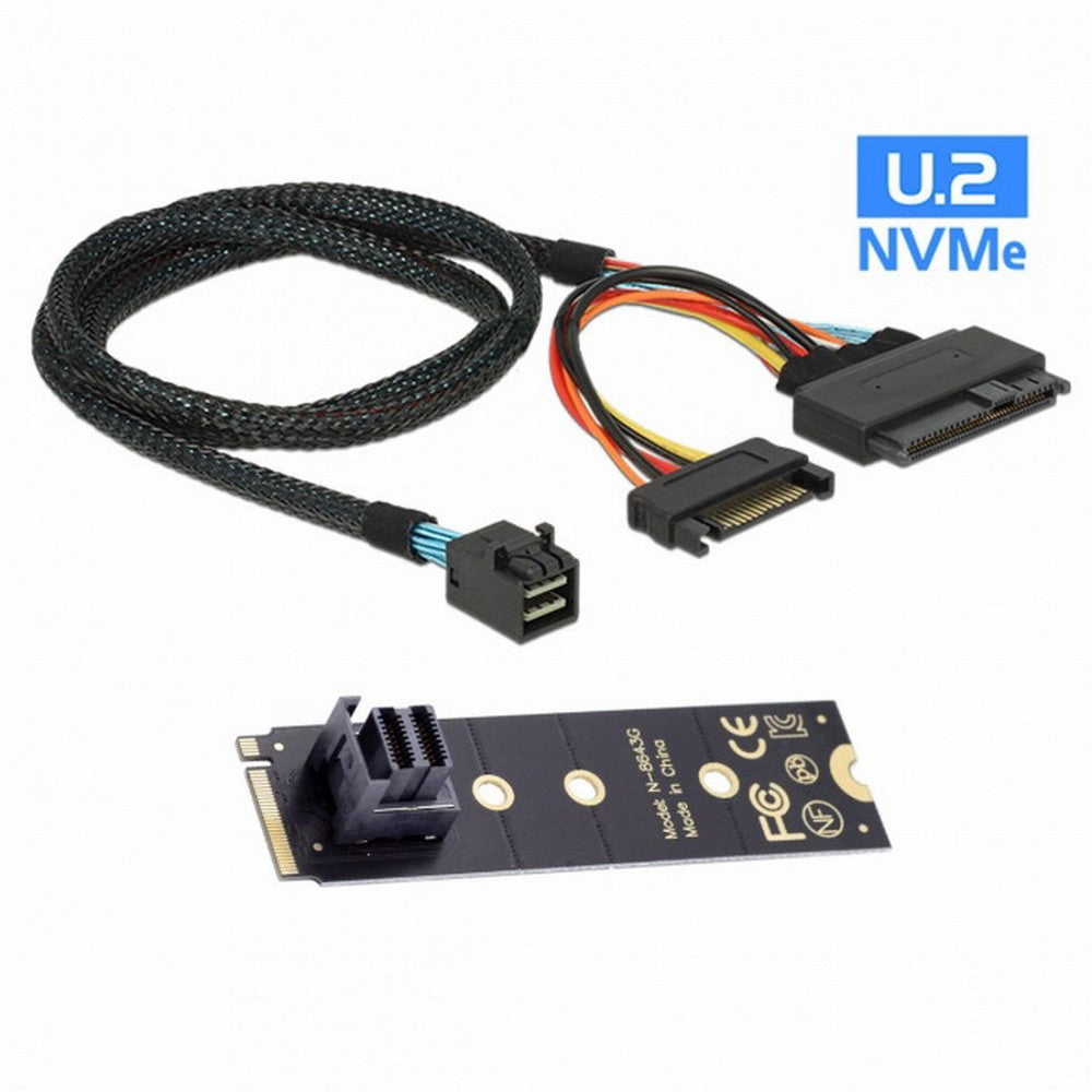 Chenyang 22X80mm 2280 M.2 SFF-8643 Card and U.2 U2 SFF-8639 NVME PCIe SSD Cable PCI-E 3.0 4.0 for Mainboard SSD SF-093+SF-094-BK