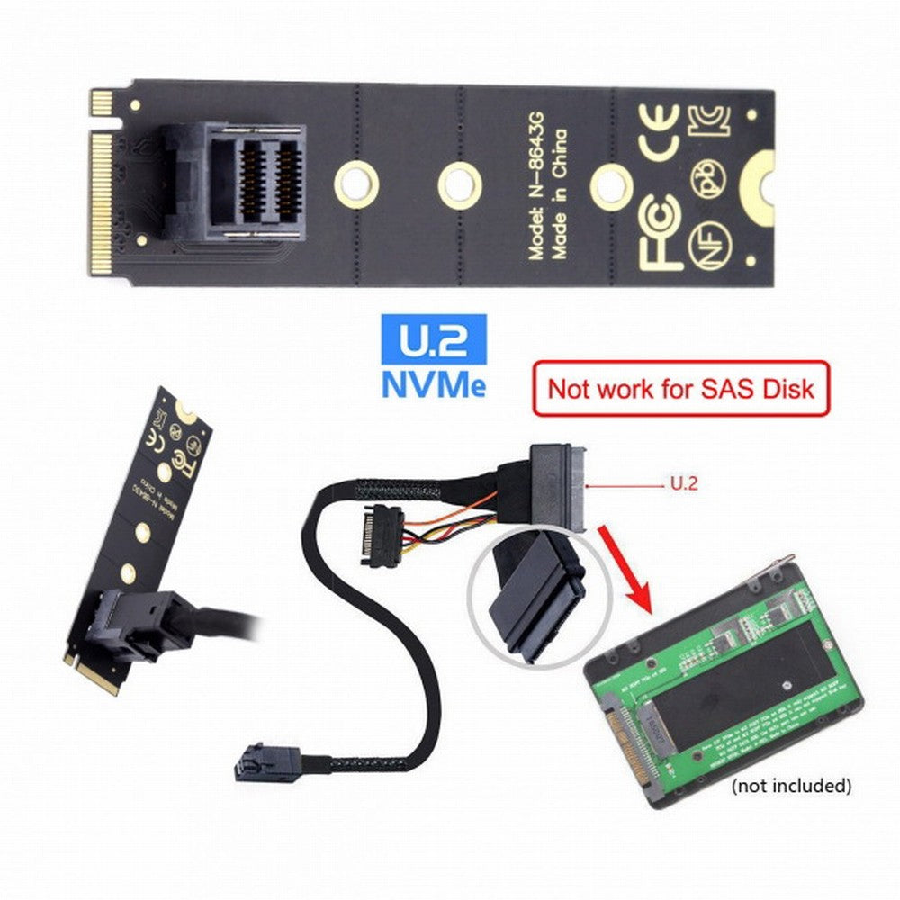 Chenyang 22X80mm 2280 M.2 SFF-8643 Card and U.2 U2 SFF-8639 NVME PCIe SSD Cable PCI-E 3.0 4.0 for Mainboard SSD SF-093+SF-094-BK