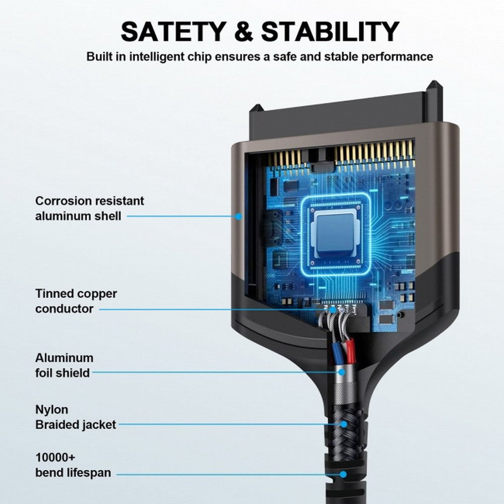 Chenyang 5Gbps USB 3.0 Type-A to SATA 22 Pin Adapter Cable for 2.5" Hard Disk Driver SSD U3-077-SL