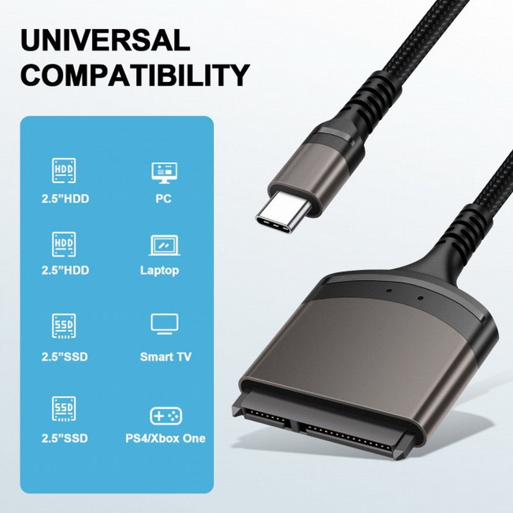 Chenyang 5Gbps USB-C Type-C to SATA 22 Pin Adapter Cable for 2.5" Hard Disk Driver SSD Laptop UC-146-SL