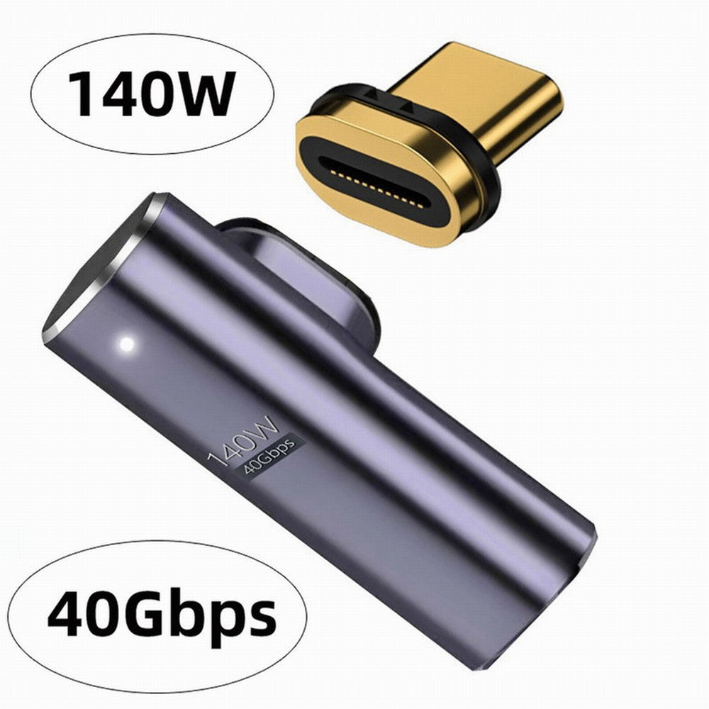 Chenyang Magnetic Connector USB4 140W 40Gbps USB4 Type C Male to Female Low Profile Right Angled Power Data 8K Video Adapter for Laptop Phone UC-062-LP