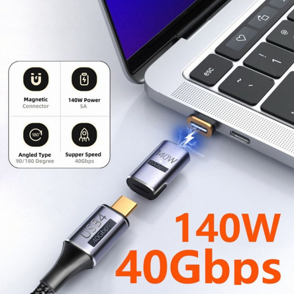 Chenyang Magnetic Connector USB4 140W 40Gbps USB4 Type C Male to Female Adapter Power Data 8K Video for Laptop Phone UC-062-MF