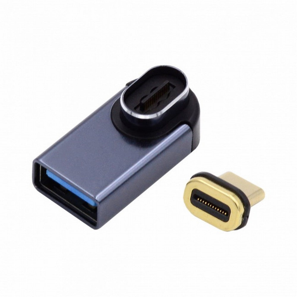 Chenyang Magnetic Connector 10Gbps Type C Male to USB3.0 Female 90 Degree Low Profile Angled OTG Data Adapter for Laptop Phone UC-028-AFL