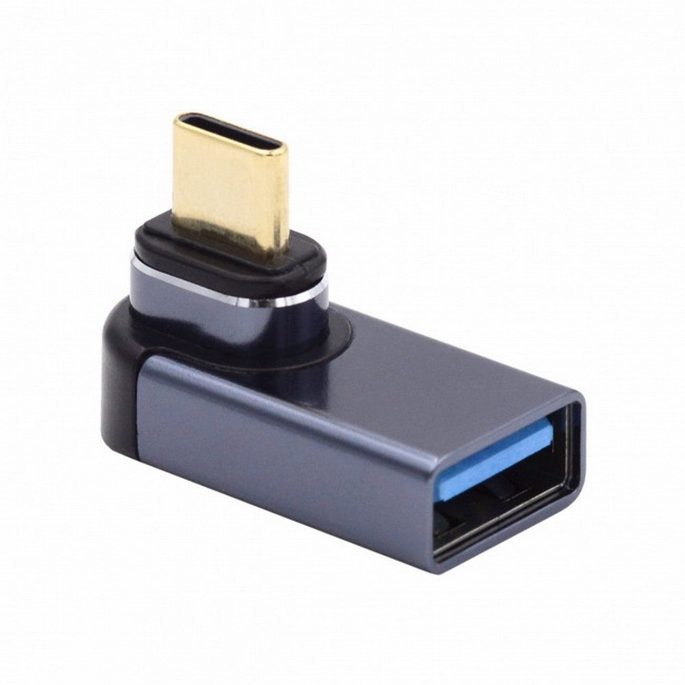 Chenyang Magnetic Connector 10Gbps Type C Male to USB3.0 Female 90 Degree Low Profile Angled OTG Data Adapter for Laptop Phone UC-028-AFL