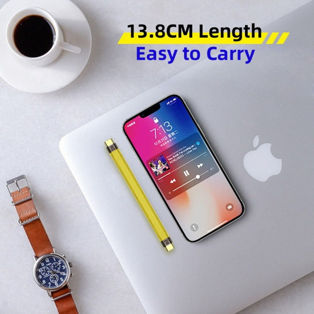 Chenyang Yellow Type-C USB-C Male to Male USB4 40Gbps 100W 8K Flat Slim FPC Data Cable for Laptop Phone 13cm UC-002-0.13Y