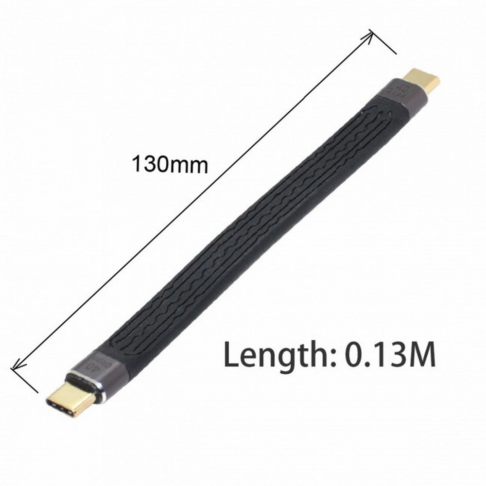 Chenyang Type-C USB-C Male to Male USB4 40Gbps 100W 8K Flat Slim FPC Data Cable 13cm for Laptop Phone UC-002-0.13M