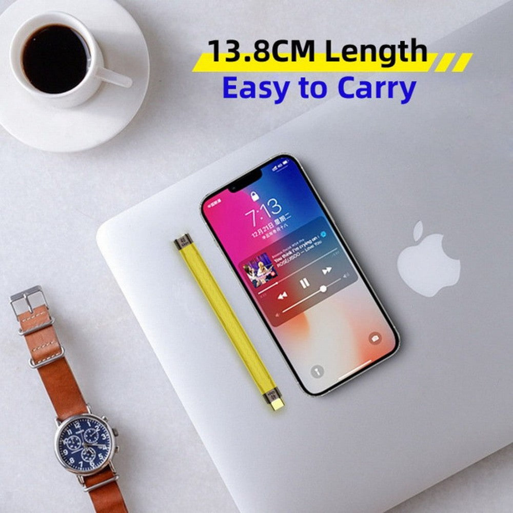 Chenyang Yellow USB4 Extension Cable Slim Flat Male to Female 40Gbps with 100W Charging and 8K@60Hz Compatible with Thunderbolt3/4 UC-040-0.13Y