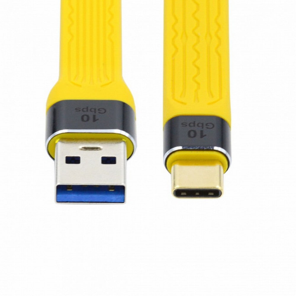 Chenyang Yellow 10Gbps USB 3.1 Type C Male to USB3.0 Type A Male Flat Slim FPC Data Cable for Laptop Phone UC-036-0.13Y