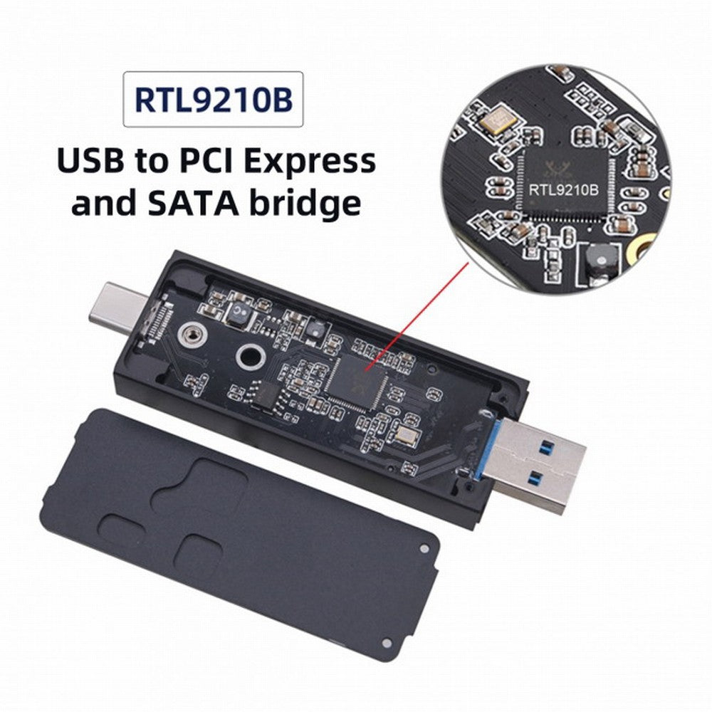 Chenyang Combo Type-C USB3.0 to NVME M-key M.2 NGFF SATA SSD PCBA Case 2230/2242mm Adapter RTL9210B Chipset UC-057-2242MM