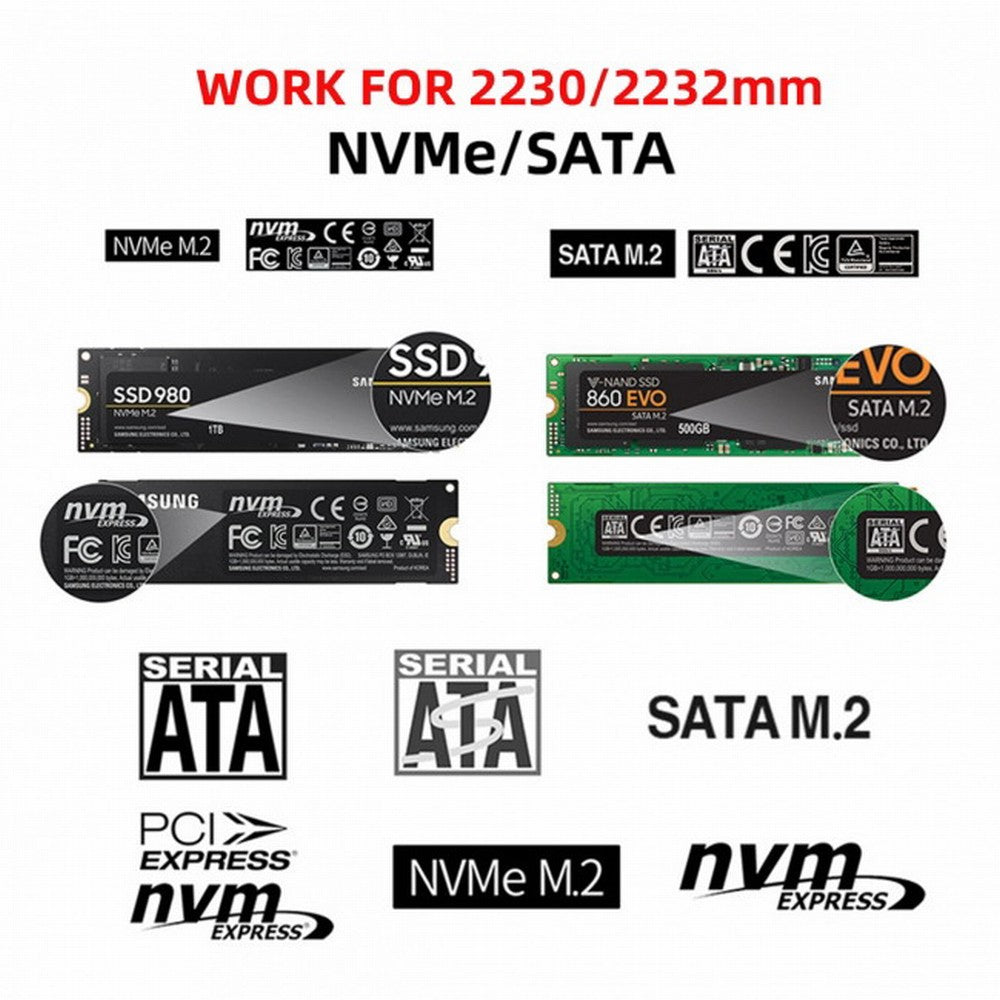 Chenyang Combo Type-C USB3.0 to NVME M-key M.2 NGFF SATA SSD PCBA Case 2230/2242mm Adapter RTL9210B Chipset UC-057-2242MM