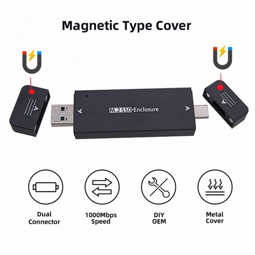 Chenyang Combo Type-C USB3.0 to NVME M-key M.2 NGFF SATA SSD PCBA Case 2230/2242mm Adapter RTL9210B Chipset UC-057-2242MM