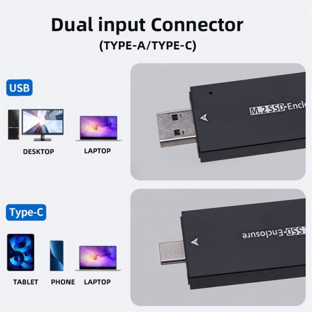 Chenyang Combo Type-C USB3.0 to NVME M-key M.2 NGFF SATA SSD PCBA Case 2230/2242mm Adapter RTL9210B Chipset UC-057-2242MM