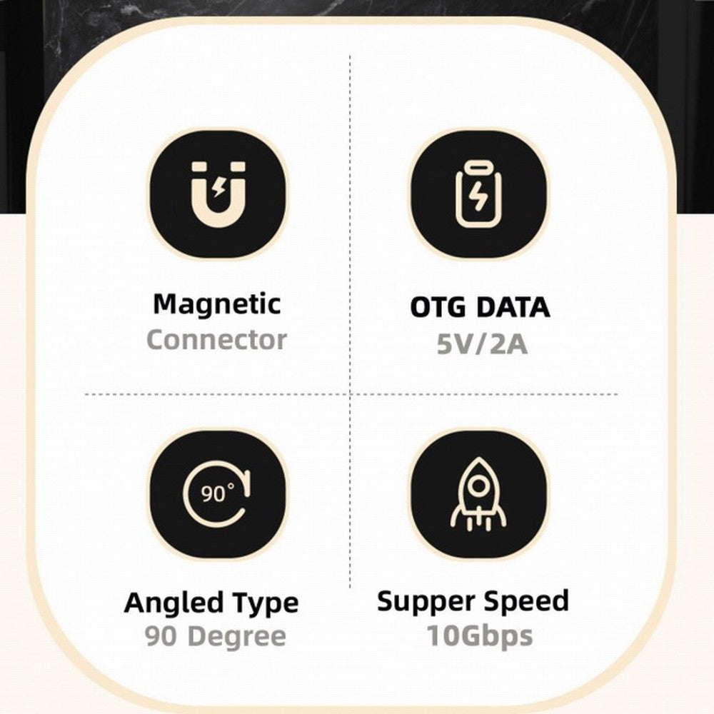 Chenyang Magnetic 10Gbps Type C Male to USB3.0 Female OTG Data Adapter Straight Connector for Laptop Phone UC-028-AFB