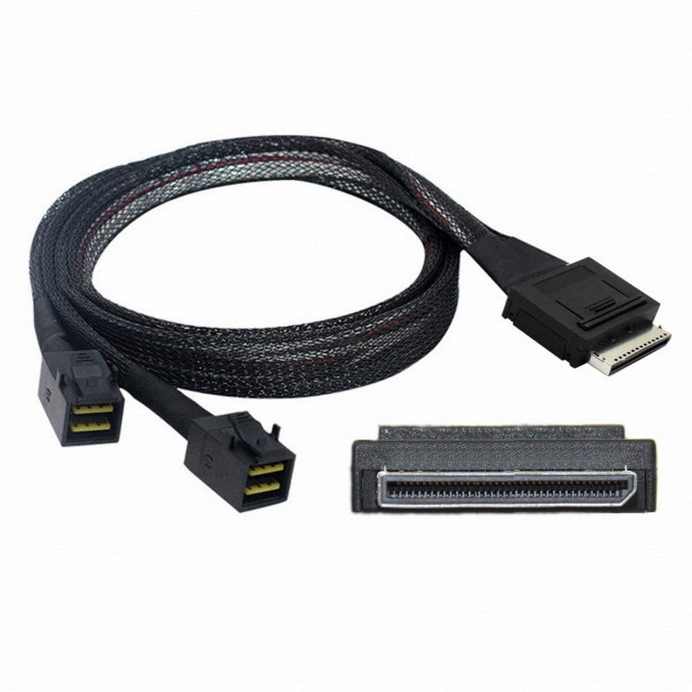 Chenyang OCuLink PCIe PCI-Express SFF-8611 8x 8-Lane to Dual SFF-8643 HD 4x SSD Data Active Cable 50cm SF-051