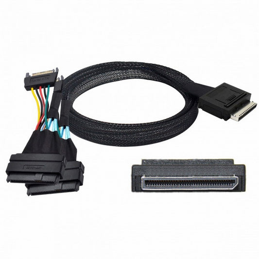 Chenyang OCuLink PCIe PCI-Express SFF-8611 8x 8-Lane to Dual SFF-8639 U.2 4x SSD Data Active Cable 50cm SF-053