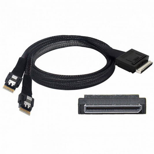 Chenyang OCuLink PCIe PCI-Express SFF-8611 8x 8-Lane to Dual SFF-8654 Slimline 4x SSD Data Active Cable 50cm SF-052