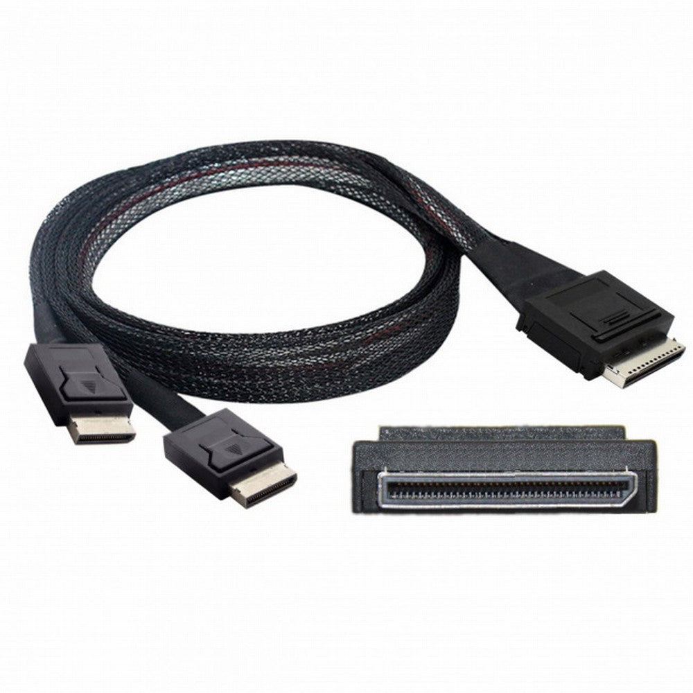 Chenyang OCuLink PCIe PCI-Express SFF-8611 8x 8-Lane to Dual SFF-8611 Oculink 4x SSD Data Active Cable 50cm SF-054