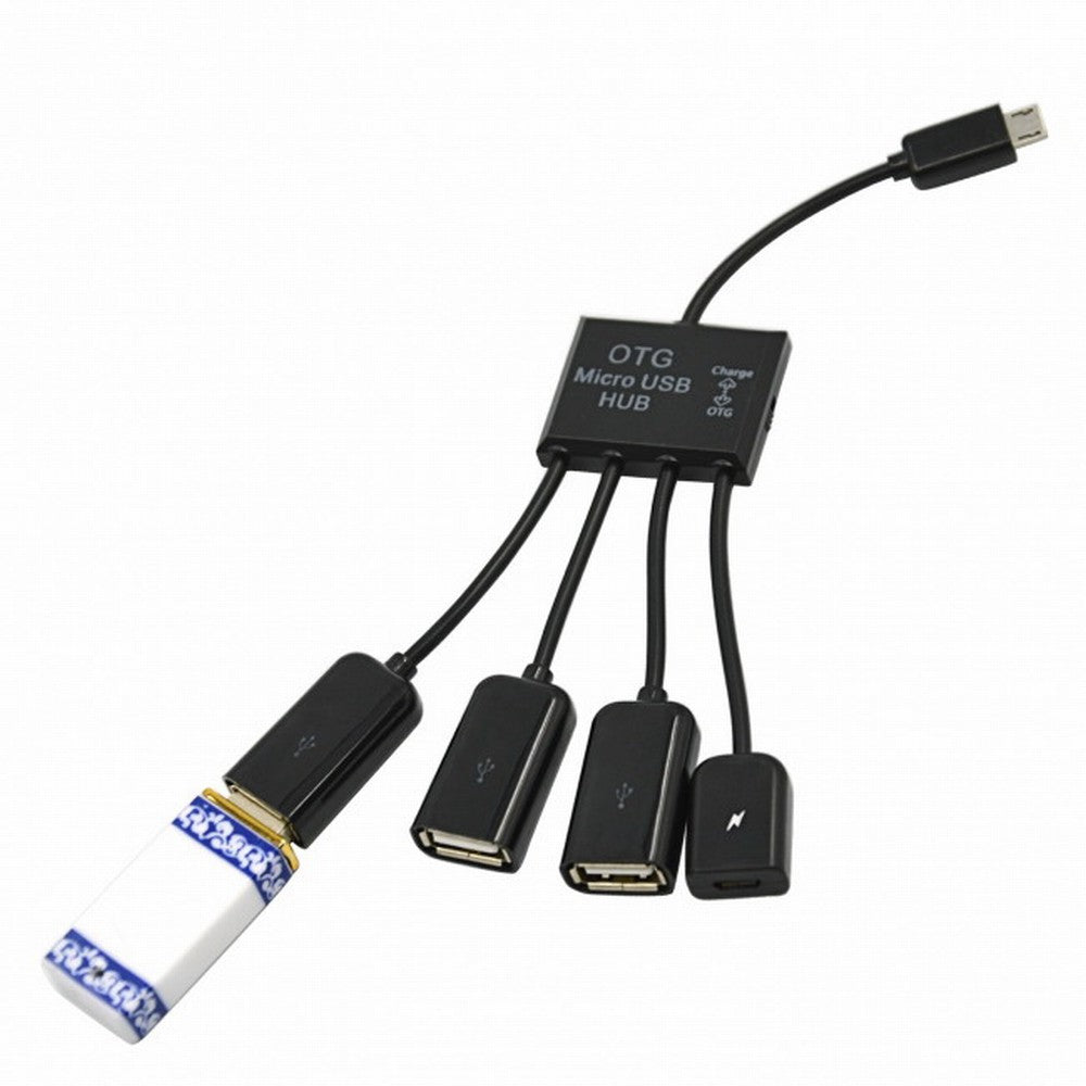 Chenyang Micro USB Host OTG 3 Port Hub Adapter Cable with Power for Galaxy S5 i9600 Note3 N9000 Cell Phone Tablet U2-030