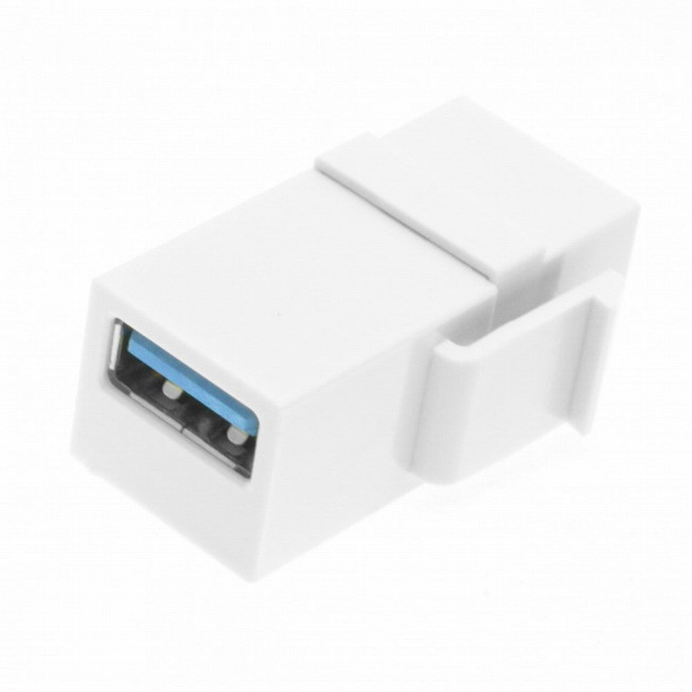 Chenyang USB 3.0 A Female to A Female Extension Keystone Jack Coupler Adapter for Wall Plate Panel USB Cable U3-059-WH