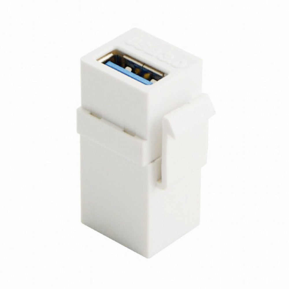 Chenyang USB 3.0 A Female to A Female Extension Keystone Jack Coupler Adapter for Wall Plate Panel USB Cable U3-059-WH