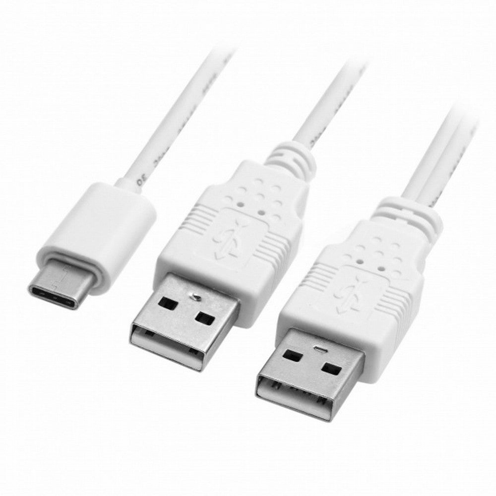 Chenyang USB 3.1 Type C USB-C to Dual A Male Extra Power Data Y Cable for Cell Phone Hard Disk UC-073