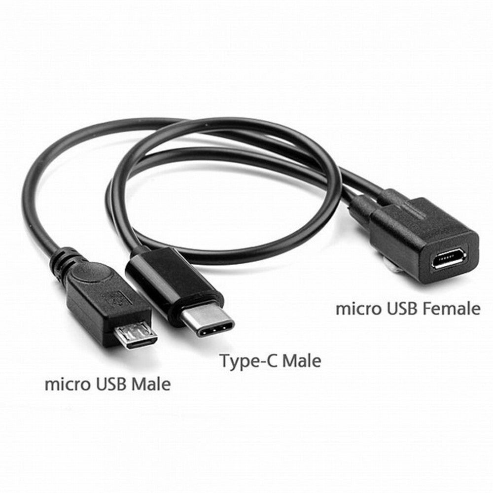 Chenyang Micro USB Female to USB-C Type C USB 3.1 Micro USB Male Splitter Extension Charge Cable UC-004