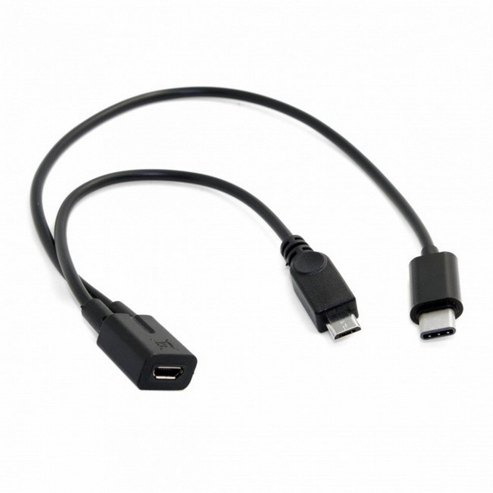 Chenyang Micro USB Female to USB-C Type C USB 3.1 Micro USB Male Splitter Extension Charge Cable UC-004