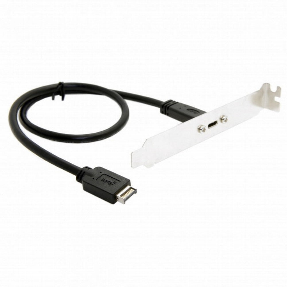 Chenyang USB 3.1 Front Panel Header to USB-C Type-C Female Extension Cable 40cm with Panel Mount Screw UC-037-10G