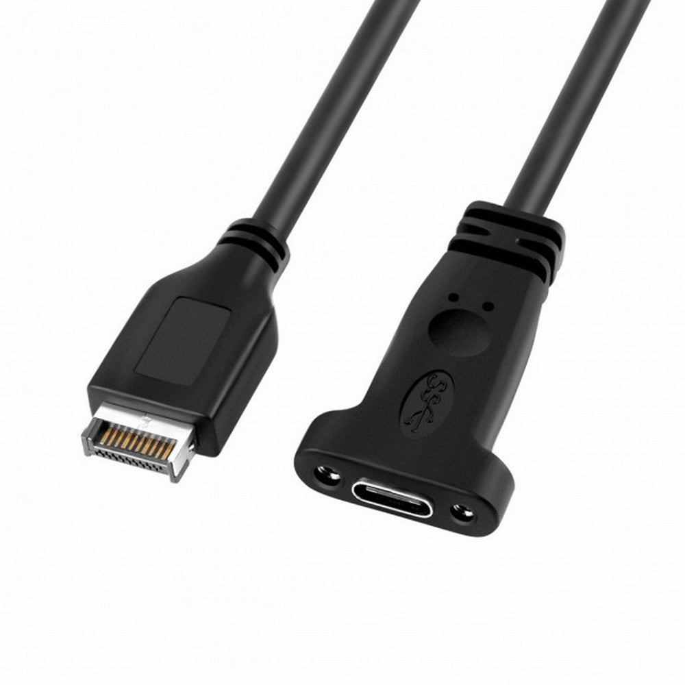 Chenyang USB 3.1 Front Panel Header to USB-C Type-C Female Extension Cable 40cm with Panel Mount Screw UC-037-10G