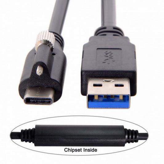 Chenyang 8m USB 3.1 Type-C Single Screw Locking to USB3.0 Data Cable Mount Type for Industrial Camera Recorder Laptop PC Disk UC-045-8.0M